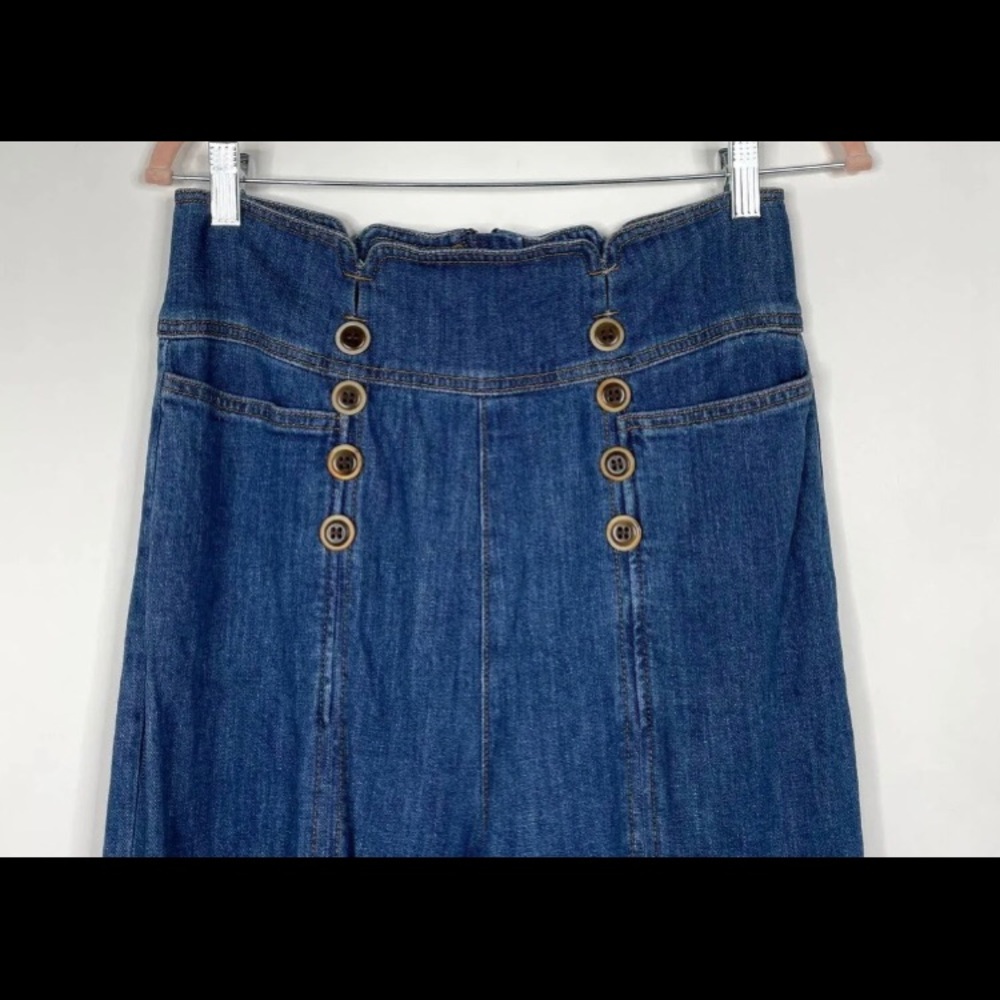 Pilcro and The Letterpress Anthropologie Double Button Wide Leg Jeans Size 27